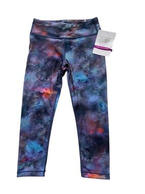 Athleta Girl Medium 8-10 High Rise Printed Chit Chat Capri Pants Water Color New